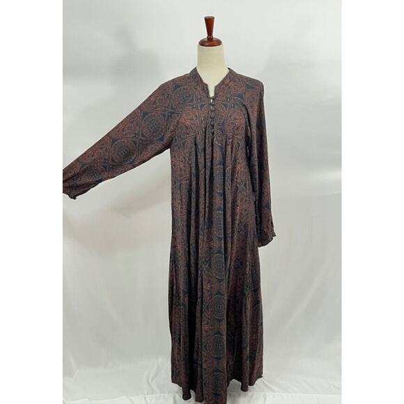 NATALIE MARTIN Sz XS Fiore Dress Rayon Moroccan Tile Navy Clay - Picture 7 of 9